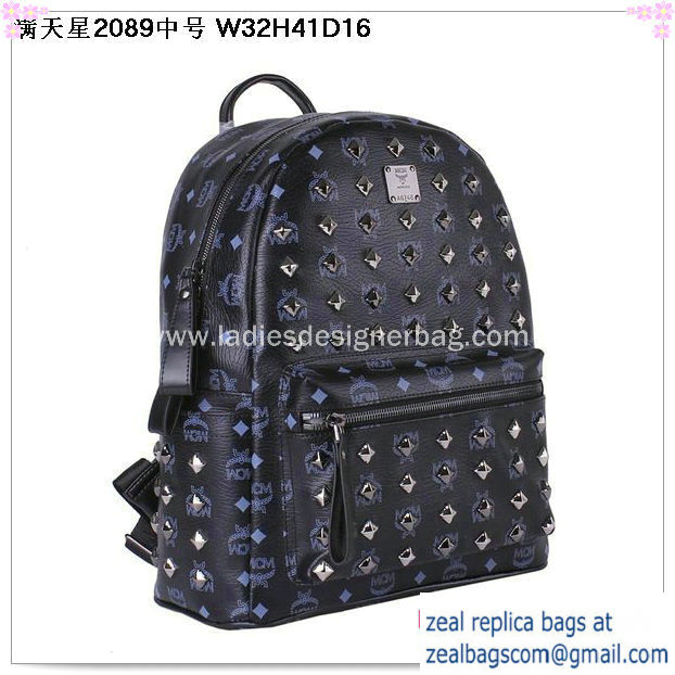 High Quality Replica MCM Stark Studded Medium Backpack MC2089 Black